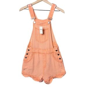 Anthropologie Pilcro Women’s Gauze Micro Overalls Peach Summer Beach US 2 New
